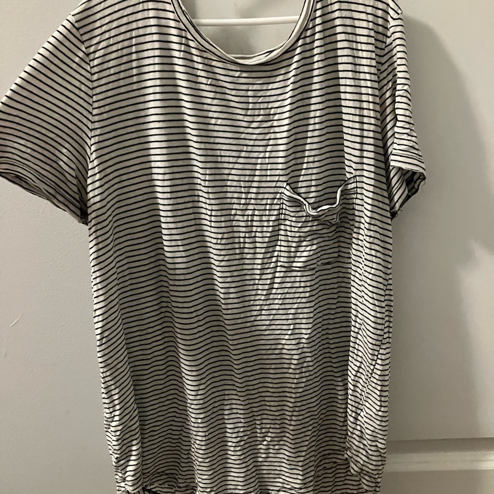 American Eagle Outfitters Black and White Striped Top